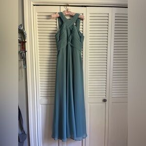 Azazie Teal Maxi Dress